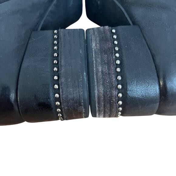 A.S. 98 Black Leather Peep Toe Shoe Booties Size 41 EU - Picture 7 of 10